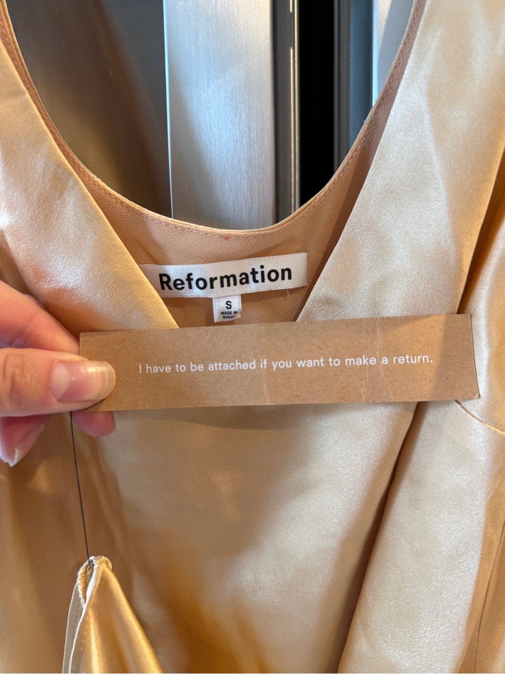 Reformation Champagne Lila Silk Dress - Picture 2 of 3